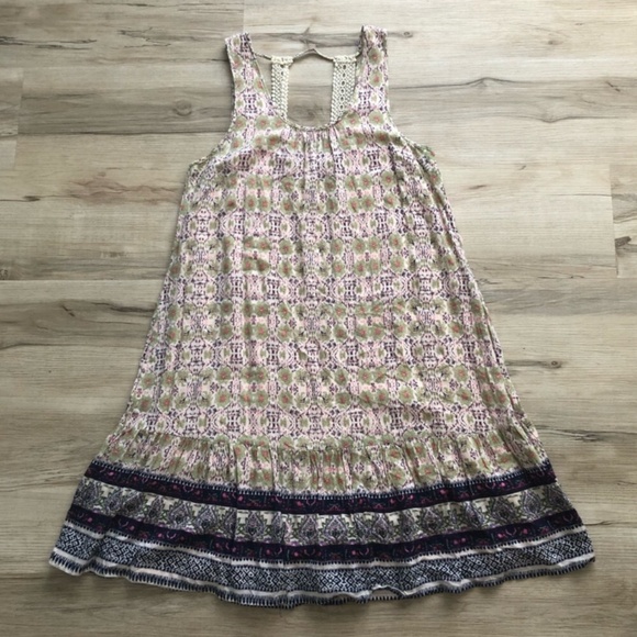 Doe & Rae Pink Ruffled Tiered Halter Sundress - Picture 1 of 8